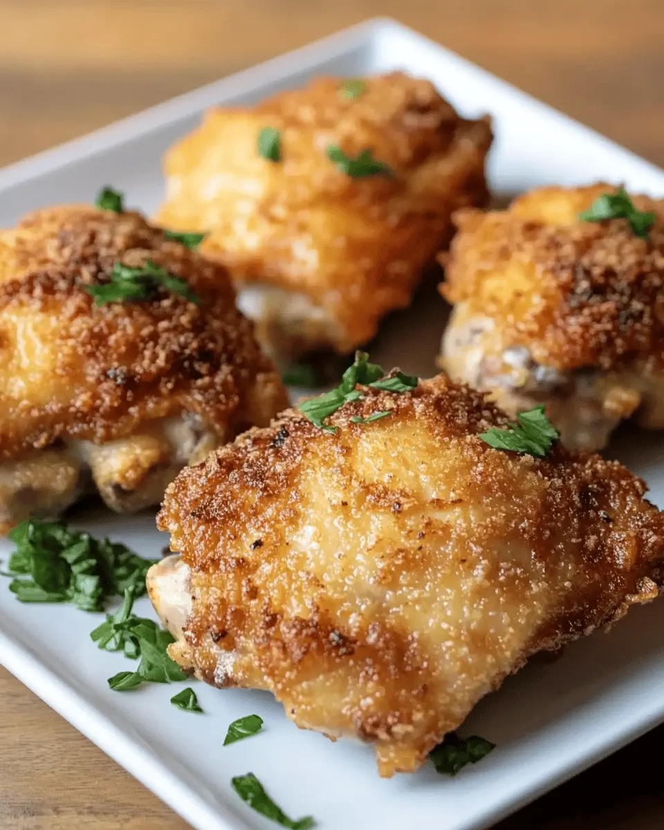 Crispy Chicken Thighs with Parmesan Crust First Image First Image