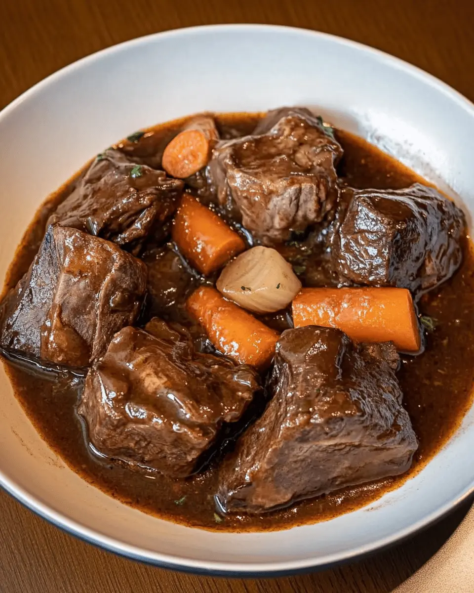 Beef Tongue Stew with Red Wine Reduction First Image First Image