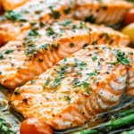 Baked Salmon Steaks with Garlic Butter Sauce First Image First Image