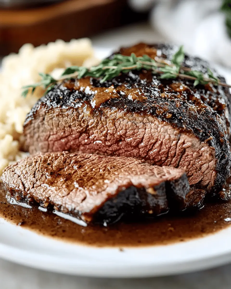 Coffee-Rubbed Beef Roast with Cocoa Gravy First Image First Image