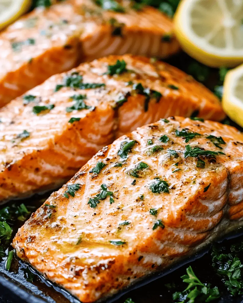 Baked Salmon Steaks with Garlic Butter Sauce First Image First Image