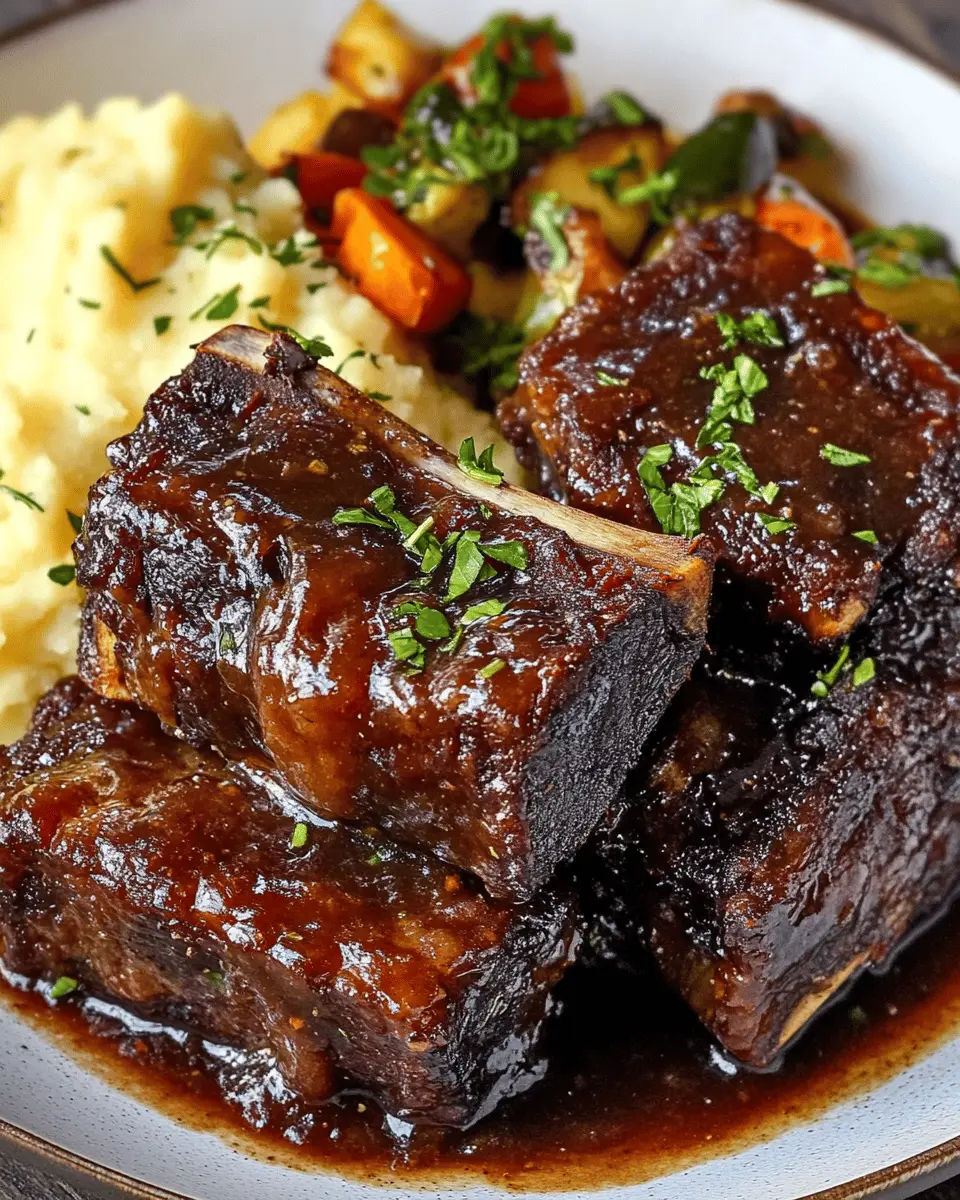 Maple-Bourbon Glazed Short Ribs First Image First Image