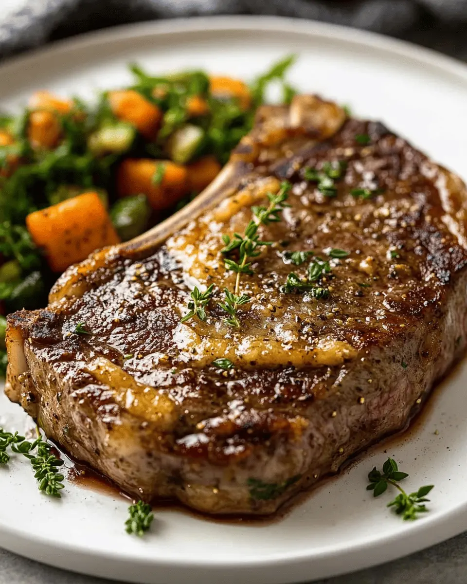 Garlic Butter Ribeye Steak with Crispy Fat Cap First Image First Image