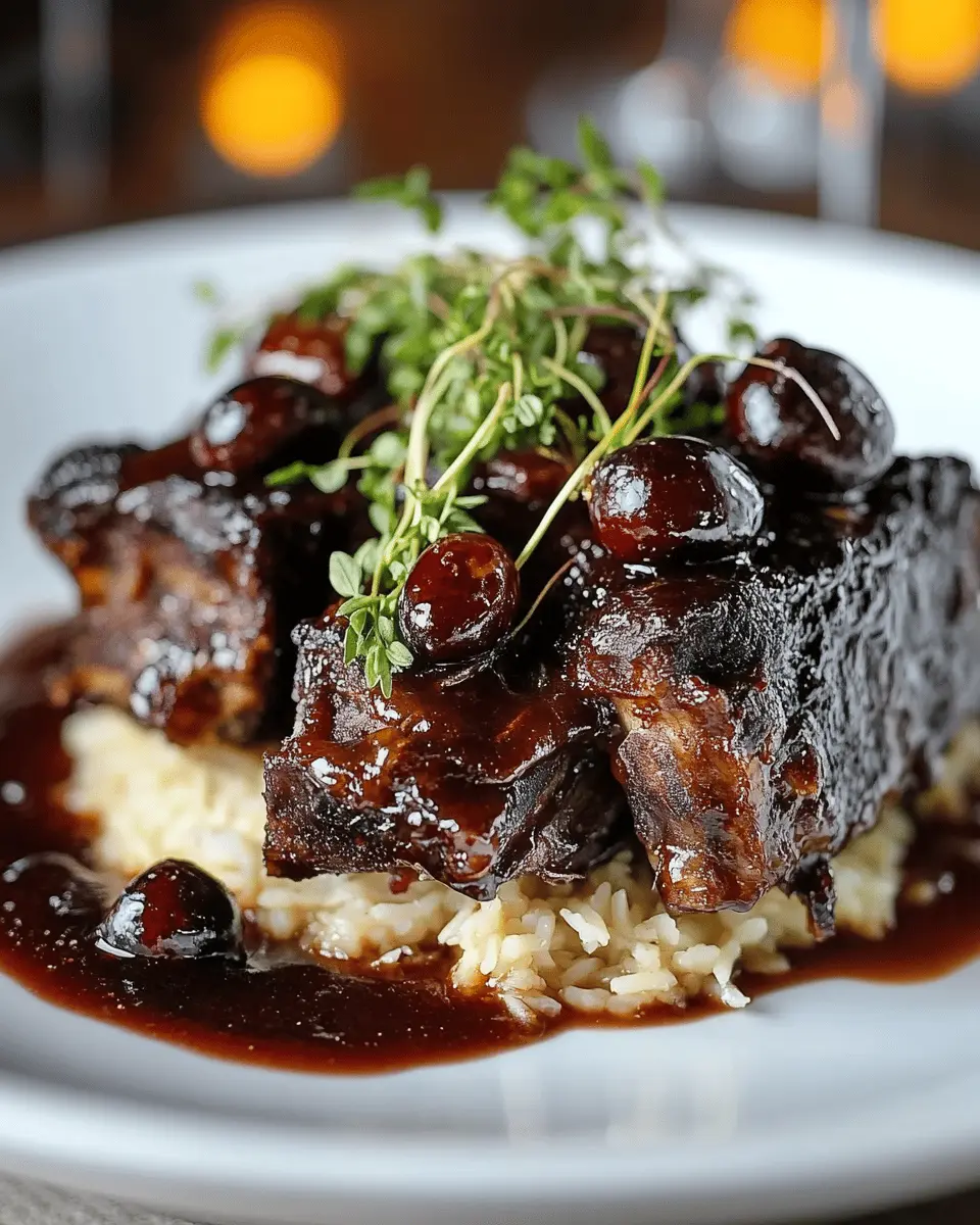 Cranberry Chipotle Glazed Short Ribs First Image First Image