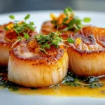Crispy Salmon Skin Wrapped Scallops First Image First Image