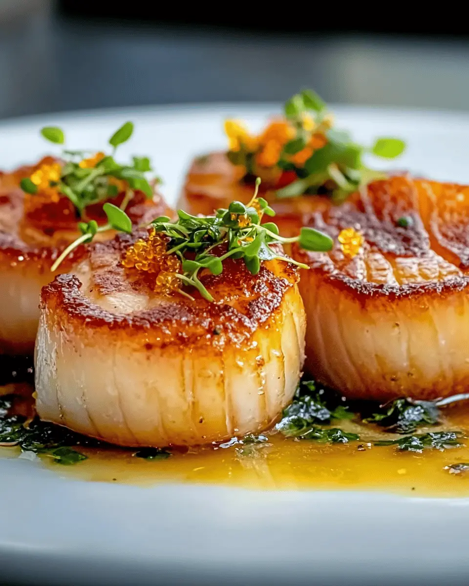 Crispy Salmon Skin Wrapped Scallops First Image First Image