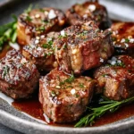 Ribeye Steak Bites in Garlic Bone Marrow Sauce First Image First Image