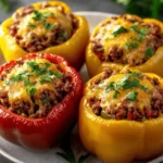 Egg-Stuffed Bell Peppers (Ground Beef Filling) First Image First Image