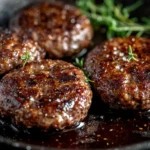 Venison Sausage Patties Cooked in Beef Drippings First Image First Image