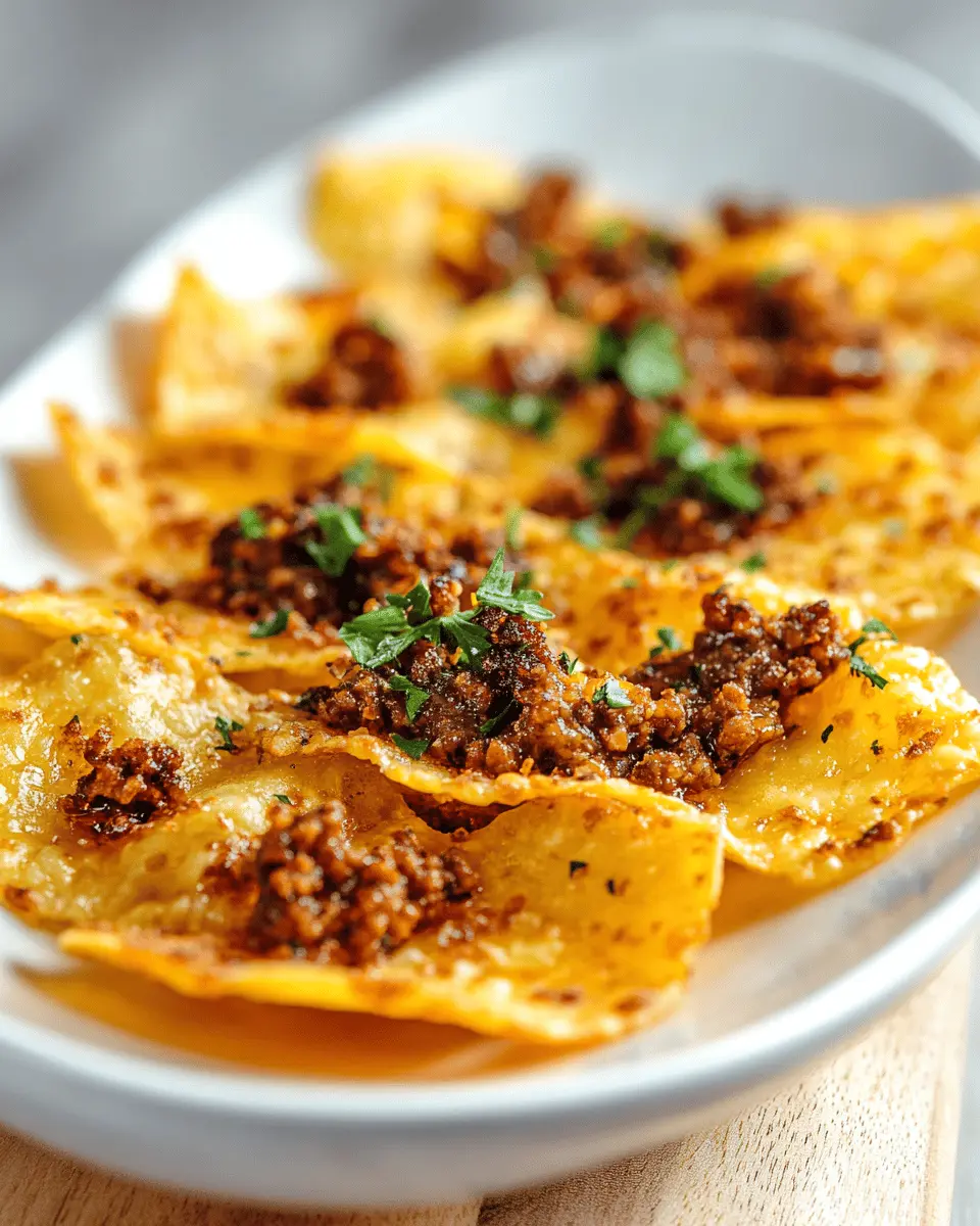 Crispy Cheese Chips: Indulgent Bites with Ground Beef Crumbles
