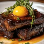 Butter-Braised Short Ribs with Egg Yolk Garnish First Image First Image