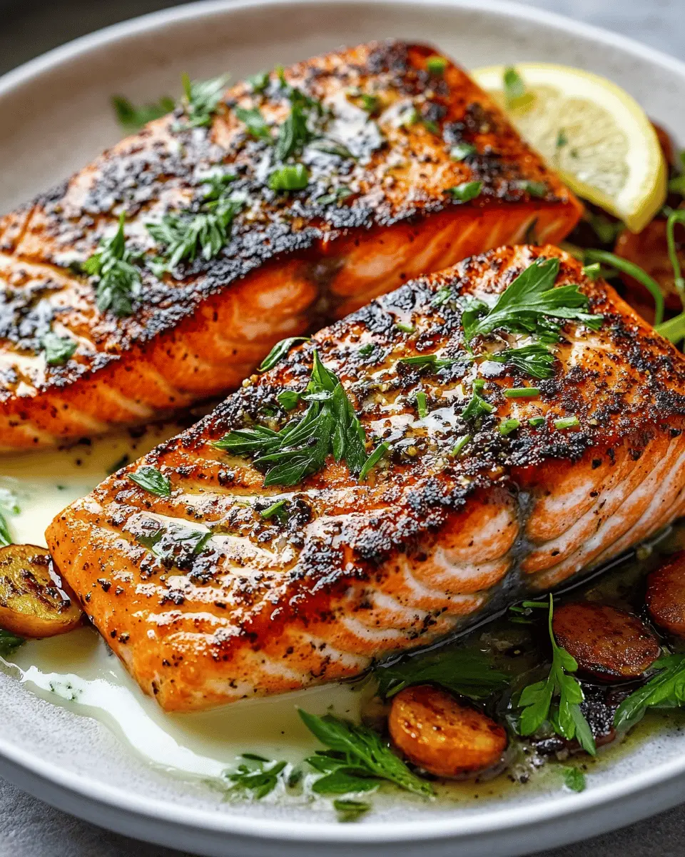 Butter-Basted Salmon Steaks with Crispy Skin First Image First Image