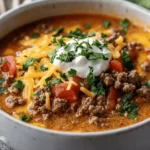 Keto Beef Cheeseburger Soup First Image First Image
