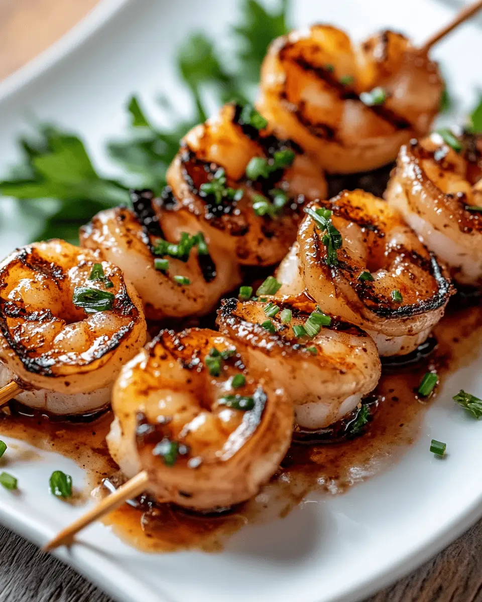 Shrimp Skewers with Wagyu Fat Glaze: Indulgent Flavor Explosion