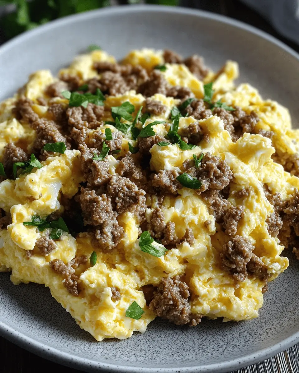 Creamy Egg & Ground Beef Scramble in Tallow First Image First Image