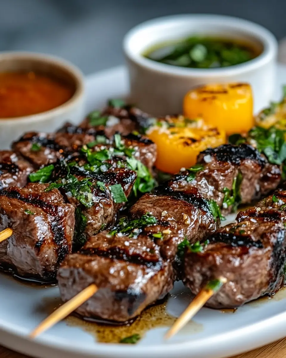 Grilledc Skewers Basted in Bone Marrow Fat: Juicy Perfection