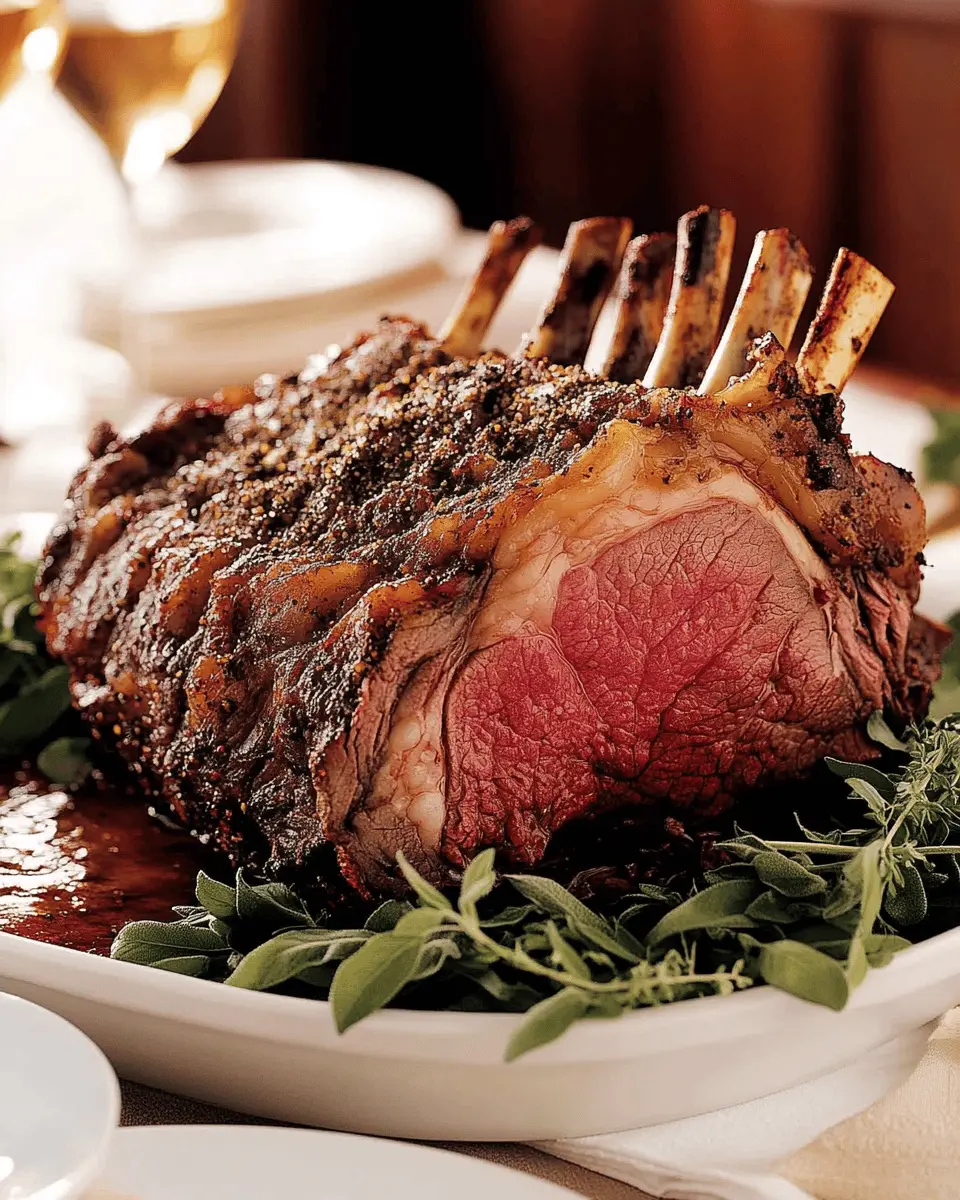 Butter-Roasted Prime Rib with Cracked Pepper Crust First Image First Image