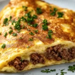 Fluffy Cheese Omelet with Ground Lamb First Image First Image