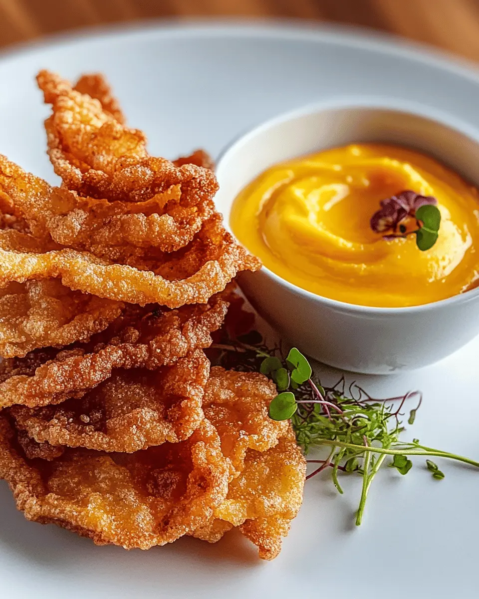 Crispy Chicken Skin Chips: Indulgent Egg Yolk Dip Delight!