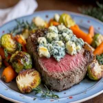 Festive Flat Iron Steak with Blue Cheese Crust First Image First Image