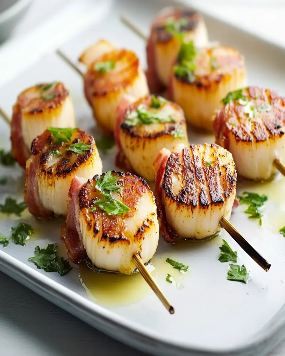 Star-Studded Scallop and Bacon Skewers First Image First Image