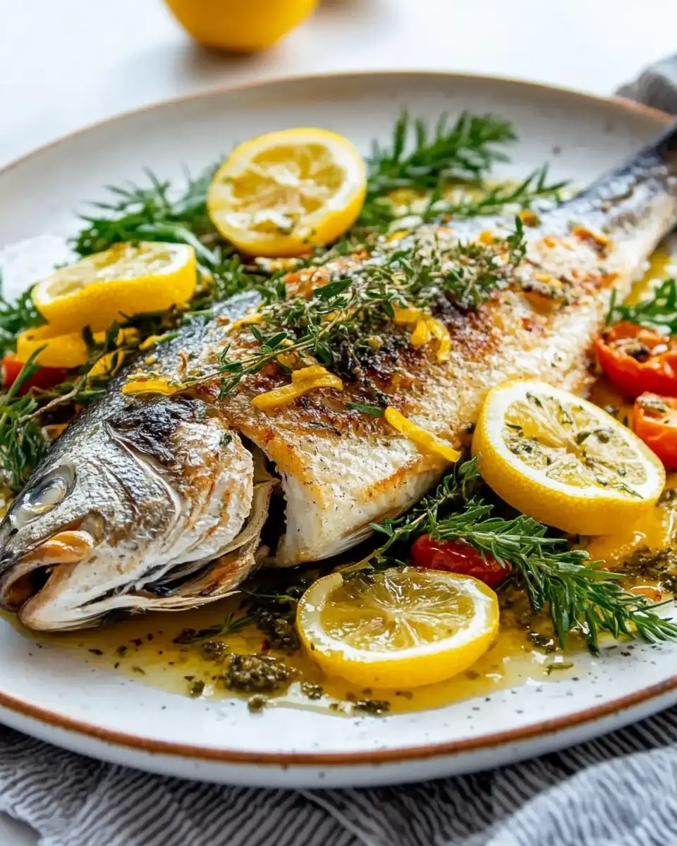 Roasted Branzino with Lemon Caper Sauce First Image First Image