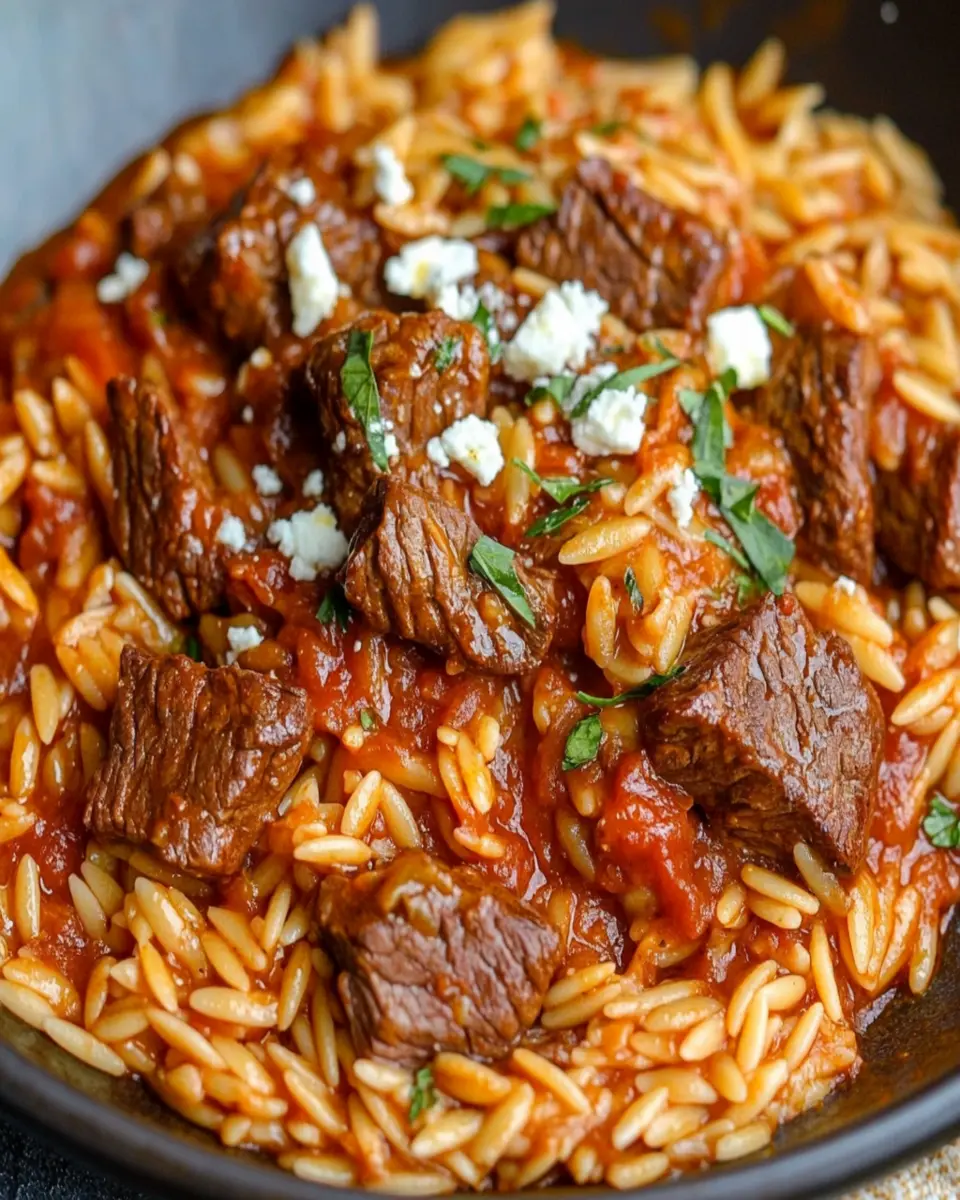 Savory Beef Giouvetsi (Greek Beef Orzo Pasta) First Image First Image