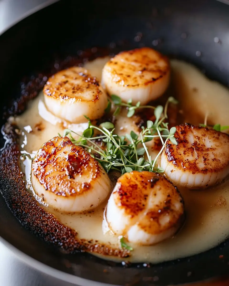 Sous Vide Scallops with Brown Butter Sauce First Image First Image