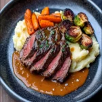 Holiday Hanger Steak with Marrow Jus First Image First Image