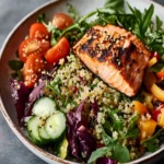 Rainbow Grain Salad with Grilled Salmon First Image First Image