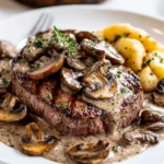Steak with Mushroom Cream Sauce First Image First Image