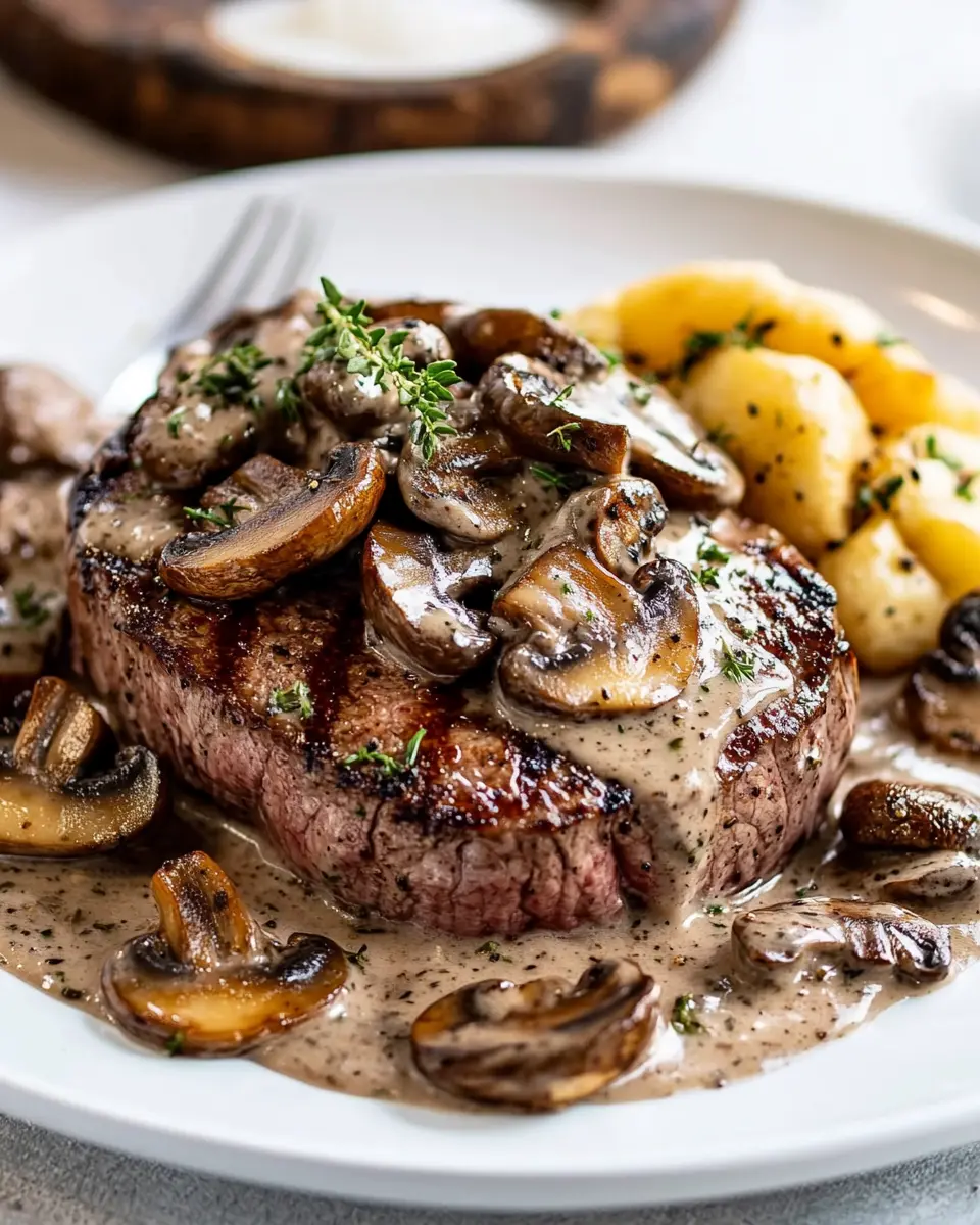 Steak with Mushroom Cream Sauce First Image First Image