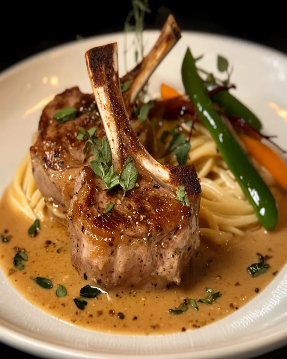 White Christmas Veal Chops with Heavy Cream Sauce First Image First Image