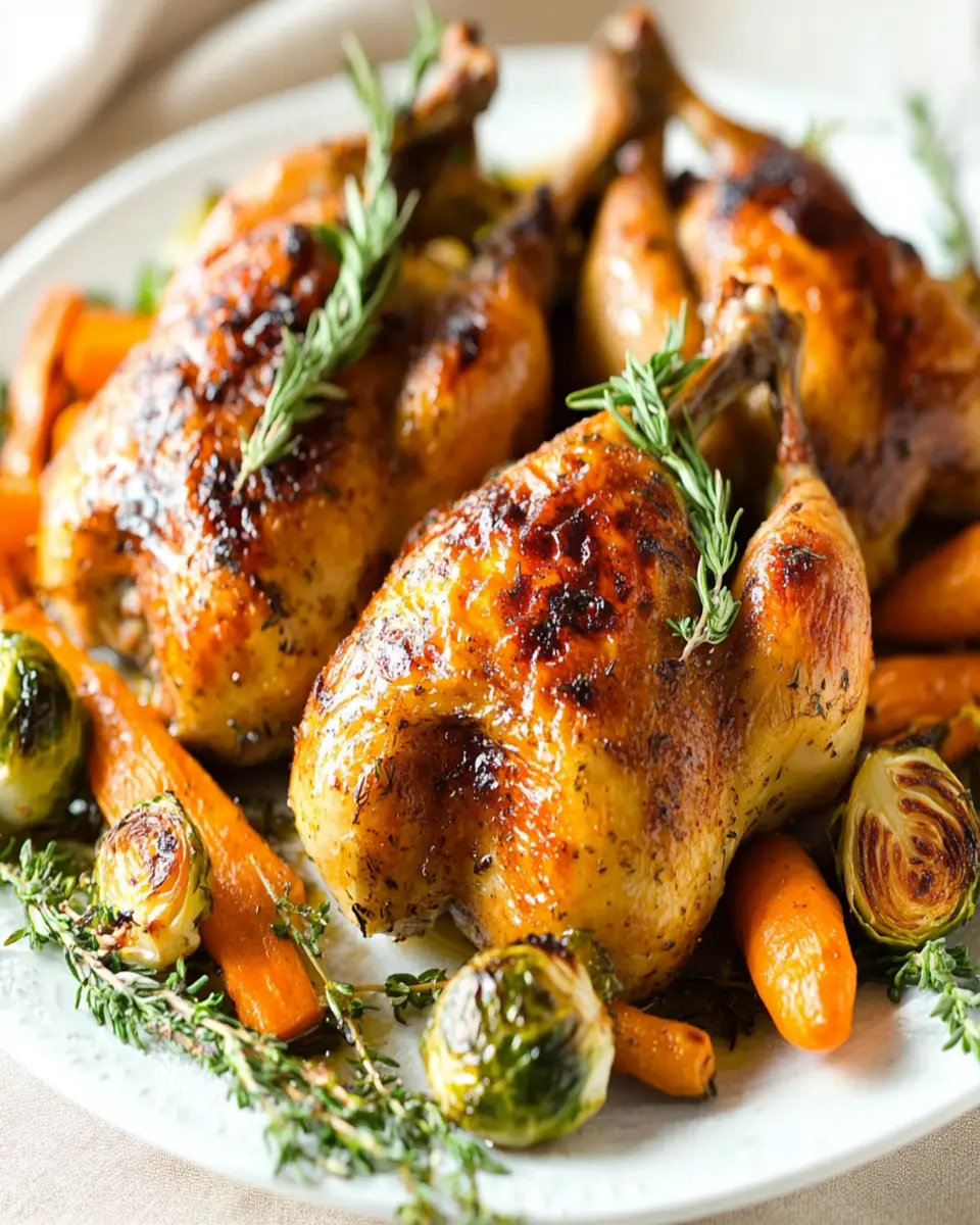 Jolly Roasted Cornish Hens with Thyme Butter First Image First Image
