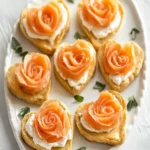 Carnivore Flatbread Hearts with Lox Roses and Cream Cheese First Image First Image