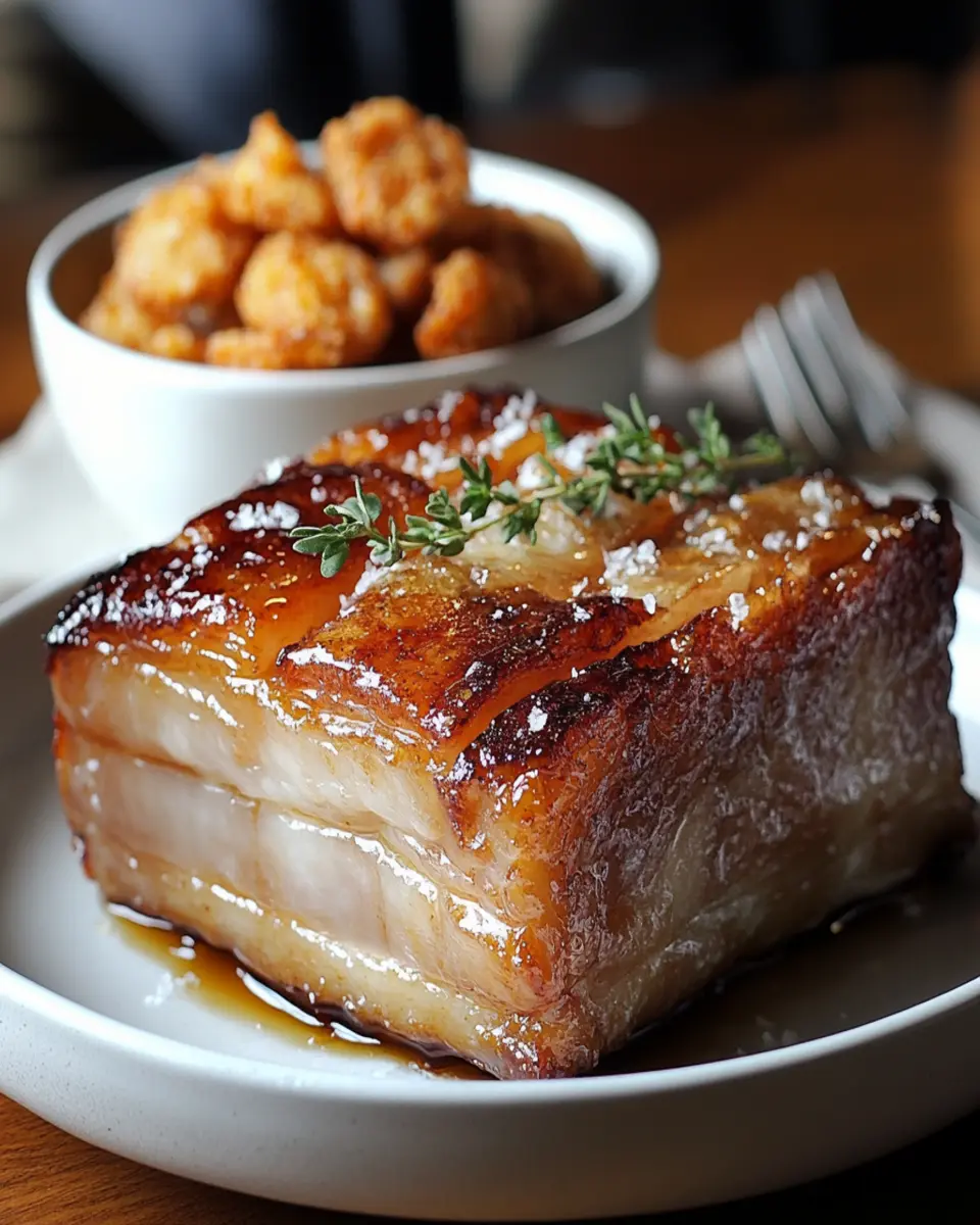 Slow-Roasted Pork Belly: Juicy Perfection with Crunchy Cracklings
