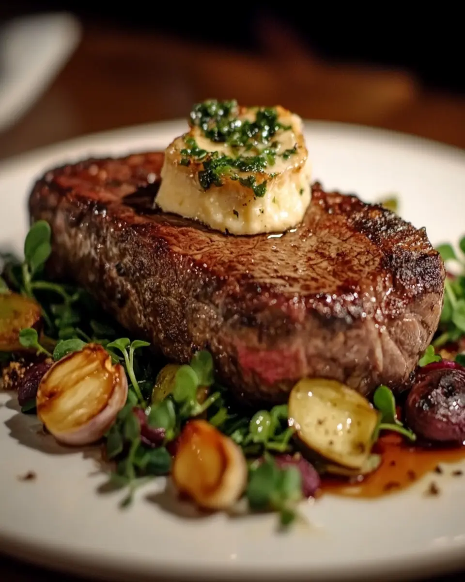 Dry-Aged Steak with Bone Marrow Butter First Image First Image