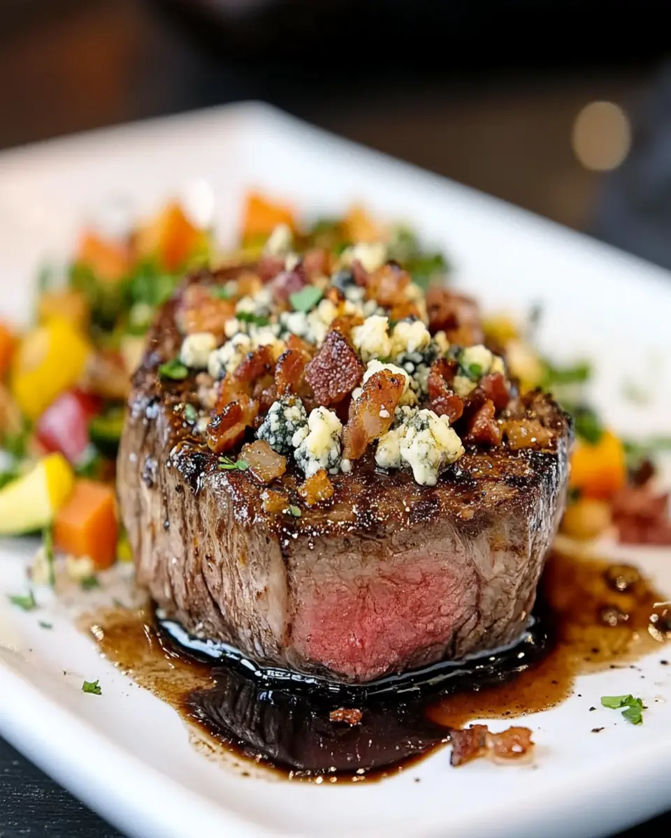 Venison Steaks with a Crumbled Blue Cheese and Bacon Crust First Image First Image