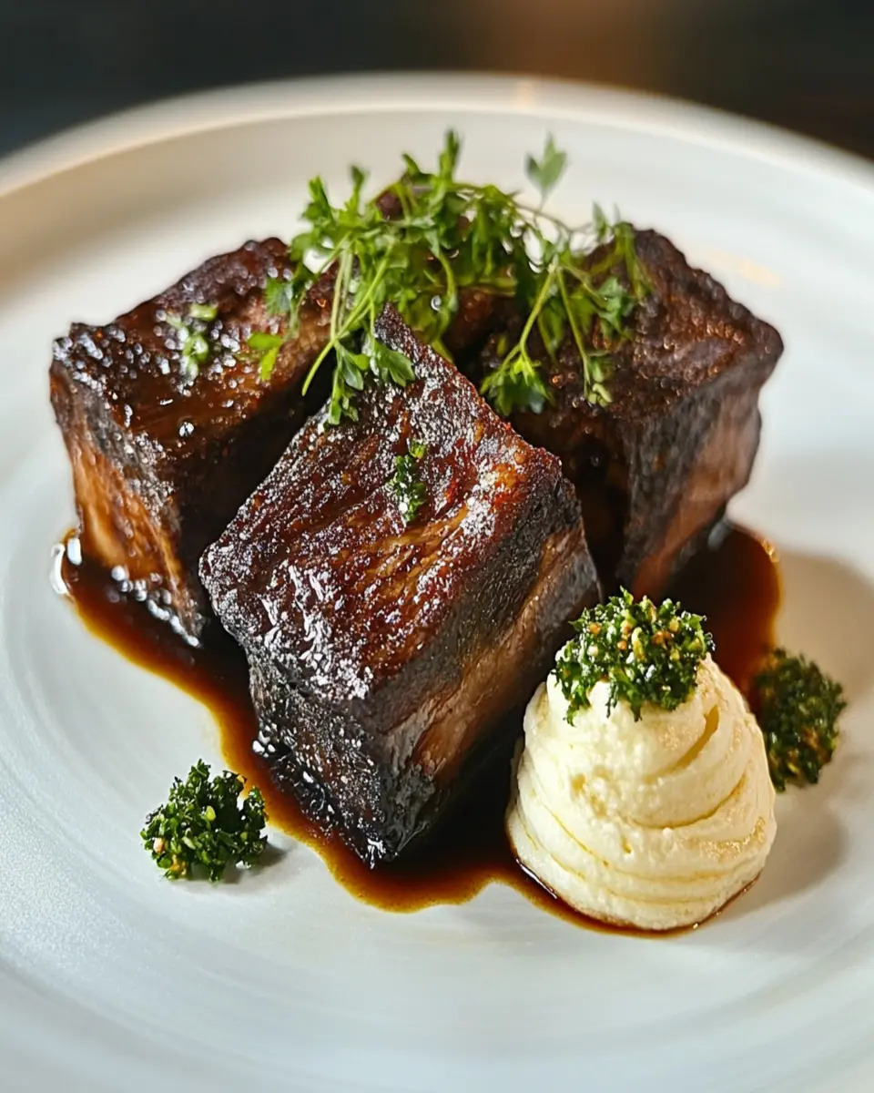 Butter-Braised Short Ribs with Whipped Bone Marrow First Image First Image