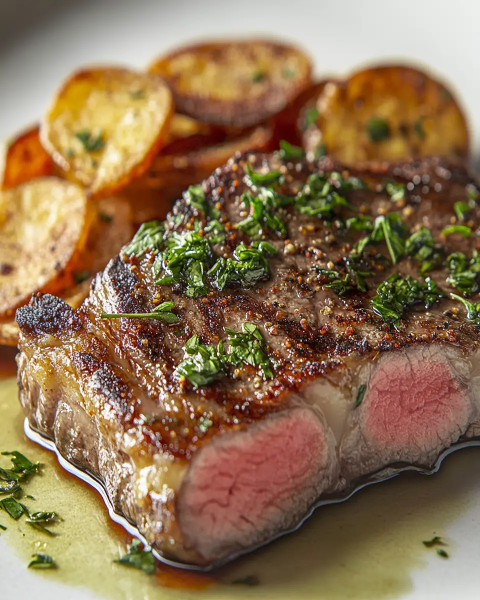 Reverse-Seared Ribeye: Indulgent Flavors with Crispy Chips