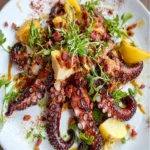Grilled Octopus with a Spicy Brown Butter and Chorizo Oil First Image First Image