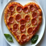 Heart shaped pepperoni pizza First Image First Image