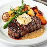 Blackened Ribeye with a Melted Brie Topping First Image First Image