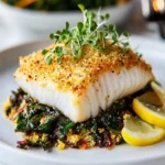 Panko-Crusted Halibut with Swiss Chard First Image First Image