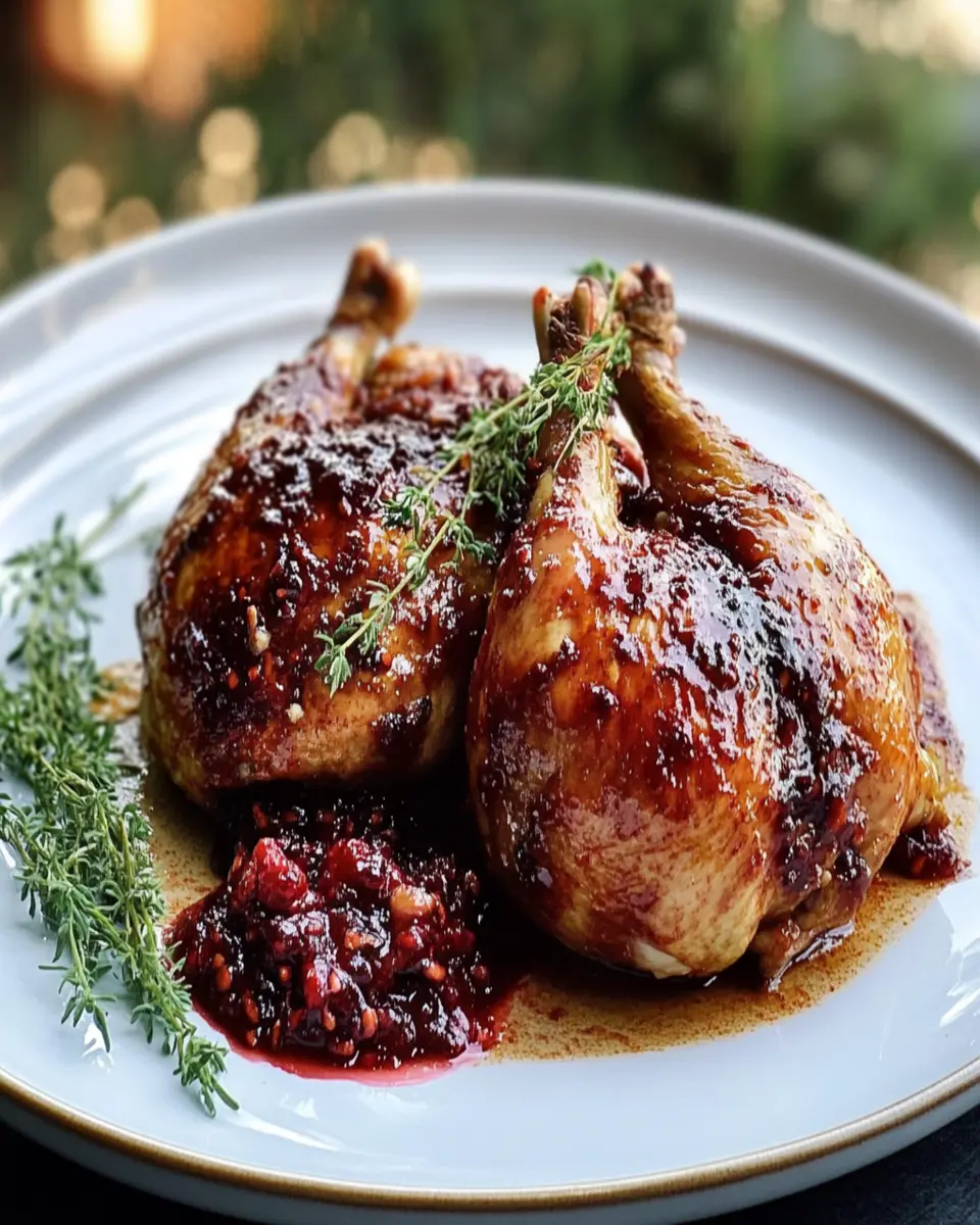 Cornish Hens with Raspberry Sauce First Image First Image