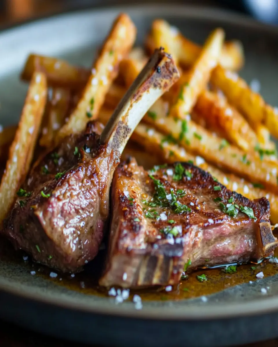 Butter-Basted Lamb Chops: Indulge in Duck Fat Fries Delight