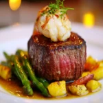 Filet Mignon with Poached Lobster Claw and Ghee First Image First Image