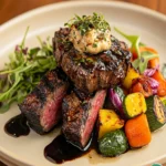Grilled Elk Steaks with Sardine and Anchovy Butter First Image First Image