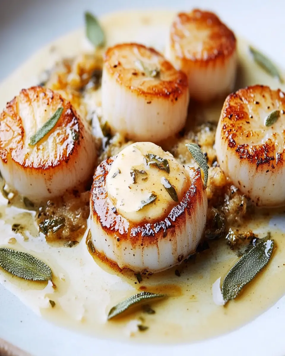 Scallops with Brown Butter-Sage Foam First Image First Image