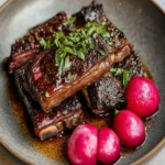 Coffee-Rubbed Short Ribs with Beef Tallow Roasted Radishes First Image First Image